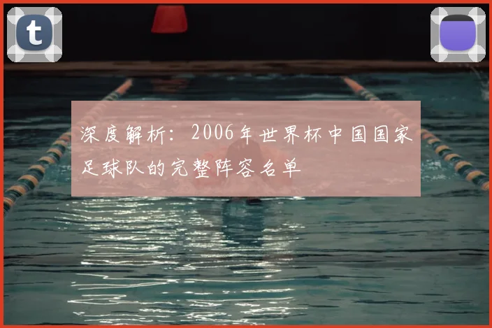 深度解析:2006年世界杯中国国家足球队的完整阵容名单