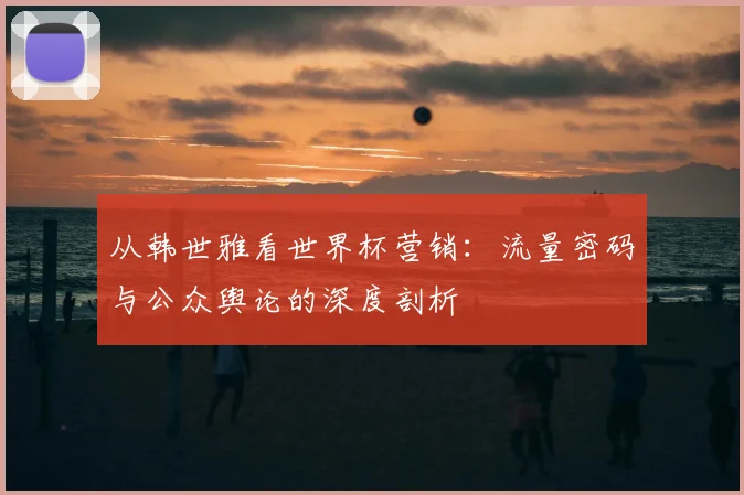 从韩世雅看世界杯营销：流量密码与公众舆论的深度剖析